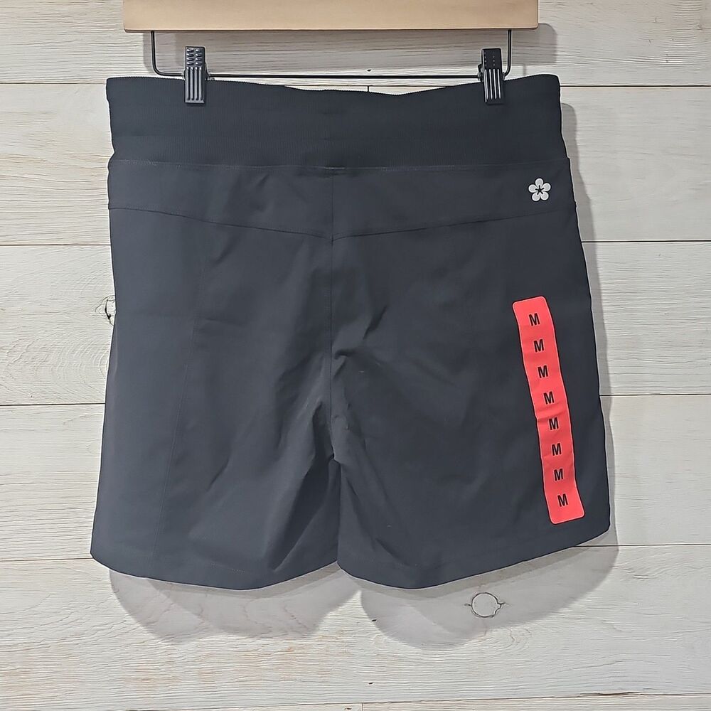Tuff Athletics Women's Active Shorts Black Knit Waist Drawstring Pockets Size M - Picture 2 of 2